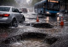 Ливни смыли асфальт: Ташкент снова утонул в ямах