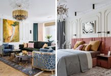 Просторная квартира в Москве: барочная лепнина, мебель в стиле ар-деко и авторский декор