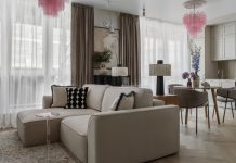 Необычная однушка 44 м²: спальня без окна, симметрия и текстиль как искусство