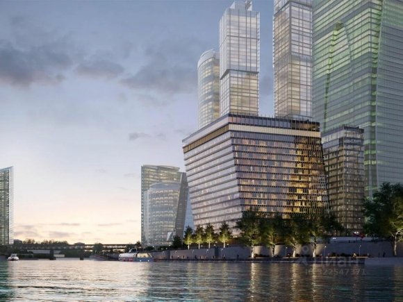 В «Москве-Сити» начался монтаж фасадов нового делового комплекса